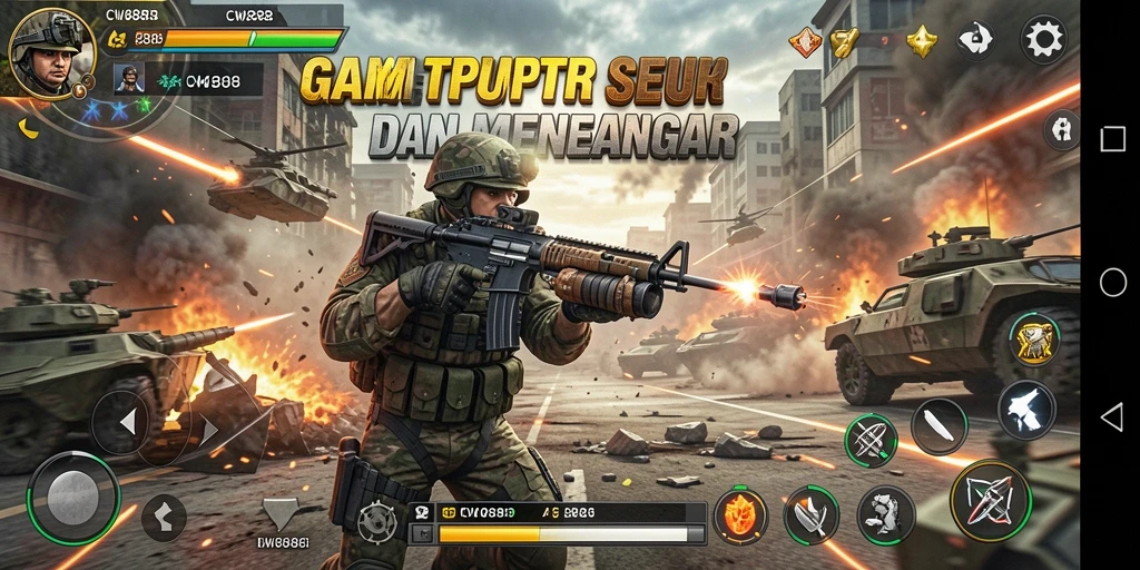 Screenshot gameplay CW8888 menampilkan aksi intens dalam pertempuran TPS.