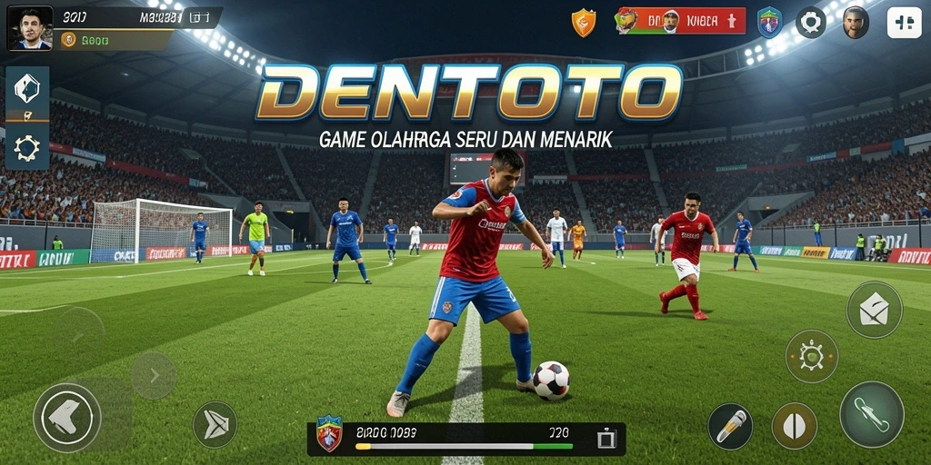 Screenshot DENTOTO menampilkan aksi seru dalam pertandingan olahraga.