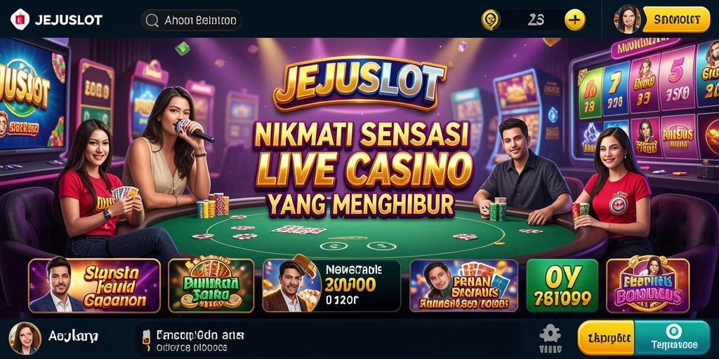 Tampilan gameplay Live Casino JEJUSLOT yang menarik dan interaktif.