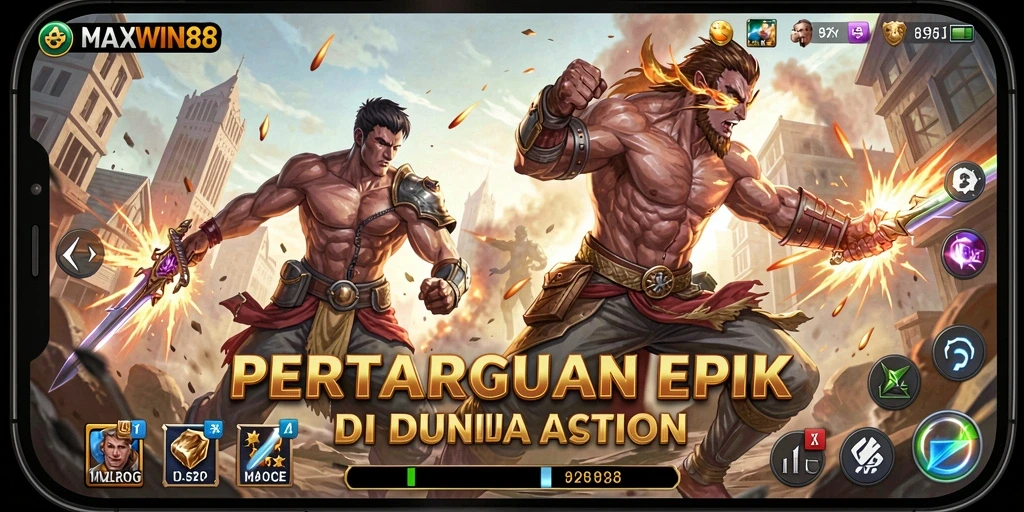 Tampilan seru gameplay <strong>MAXWIN88</strong> dengan pertarungan yang mendebarkan.