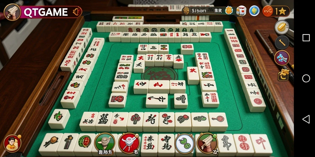 Tampilan gameplay QTGAME menampilkan keseruan permainan Mahjong.
