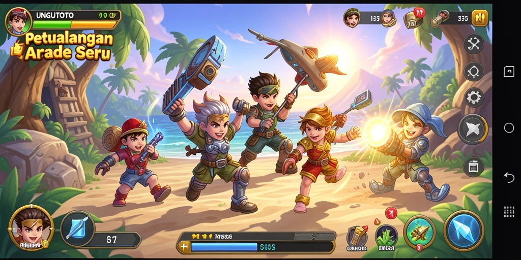 Screenshot gameplay UNGUTOTO yang penuh aksi dan tantangan.