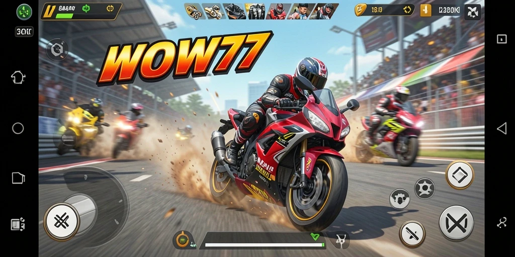 Gameplay menegangkan di balapan motor WOW77.